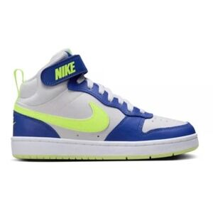 Nike Court Borough Mid 2 Sneaker Shoes Kids White/Green/Blue Youth Size 4.5